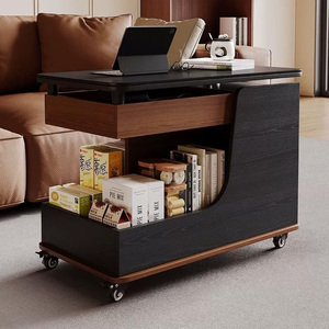 <span class=keywords><strong>Mesa</strong></span> de Centro de Madera Móvil de Estilo Moderno, Venta Directa de Fábrica, Altura Ajustable, Muebles para Sala de Estar, Carrito Móvil - Product Image 4
