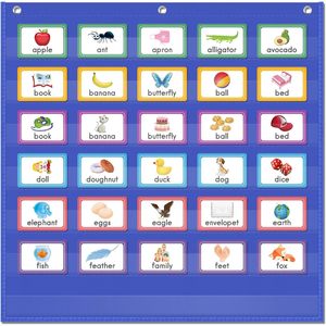Tableau de poche transparent 7 compartiments, robuste, à suspendre, pour cartes de mots, de lettres et de phrases, pour la salle de classe et la maison - Product Image 1