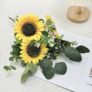 Ramo de Girasoles Artificiales de Tela de Seda, Alta Simulación, Decoración para el Hogar, Accesorios de Fotografía - Product Image 4