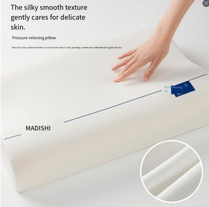 Bantal Leher Busa Memori Gelombang WJ-1002 MAIDISHI dengan Penutup Kain Isi Busa Memori Desain Portabel untuk Dukungan Leher di Tempat Tidur - Product Image 5