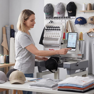 Machine à broder automatique à tête unique PTP-1501 pour casquettes et t-shirts, robuste et fiable pour les usines textiles domestiques du Royaume-Uni, 220V - Product Image 1