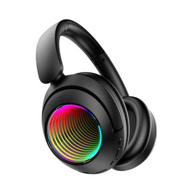 Bluetooth 5.3 Over Ear Headphones 40mm Dynamic Driver Wireless Headset with 400mAh Battery Track Light Gaming Headphones