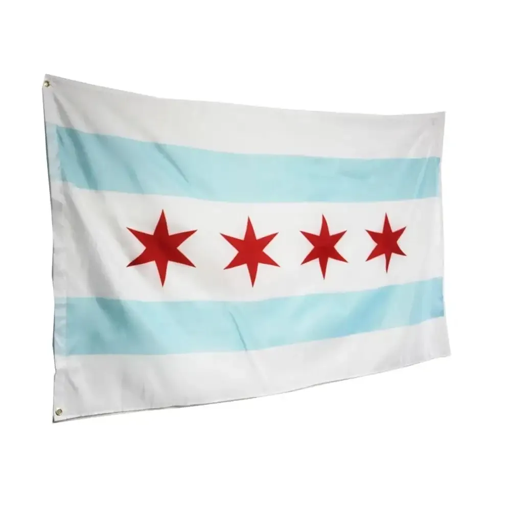 Huiyi Großhandel Chicago Flagge heißer Verkauf im Sommer 90 X150 CM Werbe 100% Polyester digital gedruckt 3x5 ft benutzer definierte Flagge