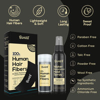 Poudre de fibres capillaires naturelles noires de marque privée, spray premium imperméable, kit de fibres capillaires bio pour le traitement de la perte de cheveux