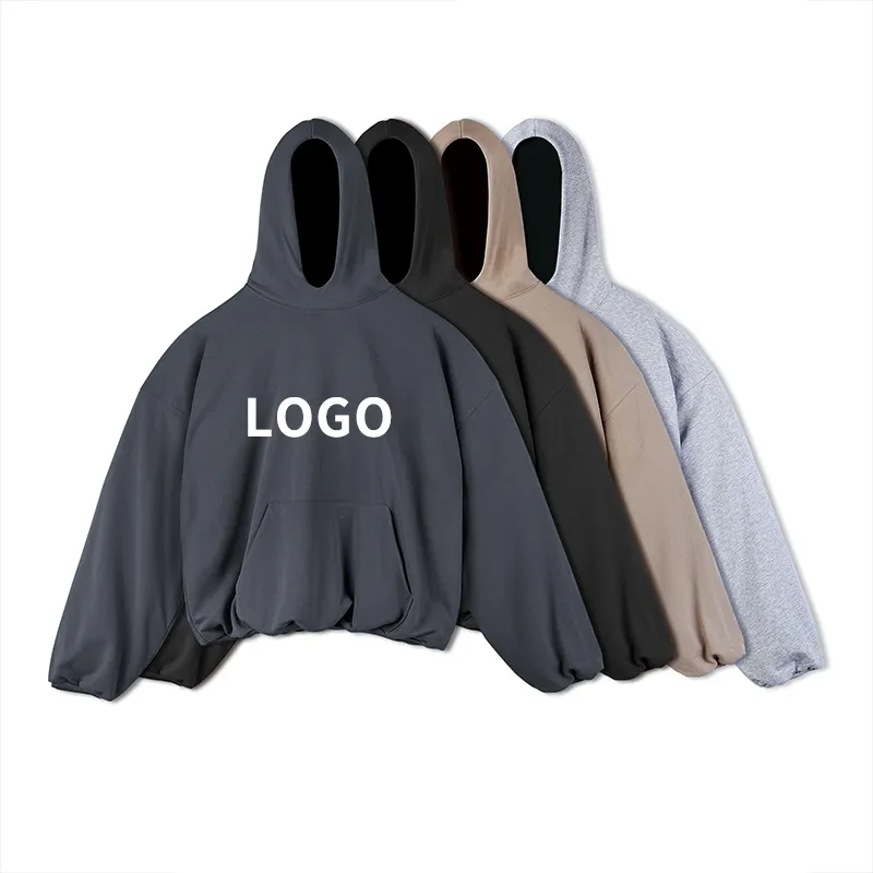 Custom 100% Cotton hooded Pullover Men Fashion Street Style Hoodies Casual Heavyweight Oversize Plain puff printing hoodie
