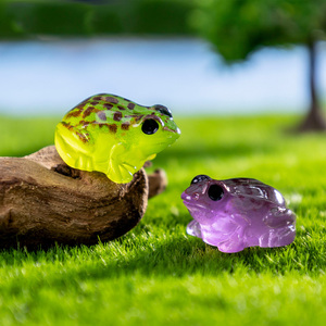 In miniatura resina luminosa rana figurine fai da te decorazione giardino terrario artigianato ornamento per muschio paesaggio decorazione portachiavi accessori - Product Image 4