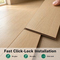 Plancher stratifié en bois à prix avantageux, faible MOQ, imperméable, décoratif, pour projets de construction de centres commerciaux