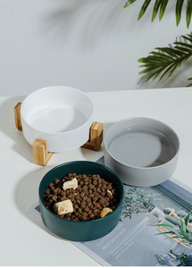 Atacado Eco-Friendly Natural Bambu Madeira Suporte para <span class=keywords><strong>Pet</strong></span> Bowls Alimentadores Custom Logo Design Cerâmica <span class=keywords><strong>Dog</strong></span> <span class=keywords><strong>Bowl</strong></span> Plate <span class=keywords><strong>Pet</strong></span> Supplies - Product Image 4