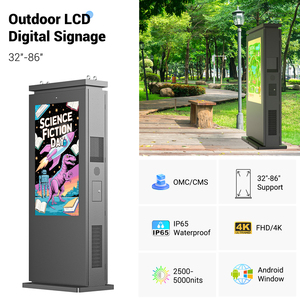 Màn hình kép 2500nits Chống Chói Chống cháy nổ tầng thường vụ <span class=keywords><strong>LCD</strong></span> signage cho Mall & đường phố sử dụng cho Quá Cảnh kiosk - Product Image 4