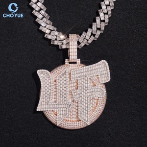 Moissanite Letter <b>Pendant</b> Rose <b>Gold</b> Plated 18K <b>Solid</b> <b>Gold</b> Hip Hop Jewelry GRA Certified Luxury Themed Charm Unisex - Product Image 4