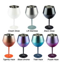Élégante tasse à vin en acier inoxydable de 414ml au design moderne pour restaurant et bar à domicile