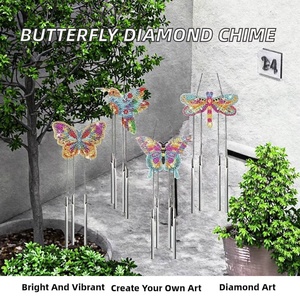 XIXI 5D Acrylic Diamond Painting DIY <b>Wind</b> <b>Chimes</b> Kit Crystal Suncatcher Butterfly Pendant Seascape Decor Handmade Craft - Product Image 2