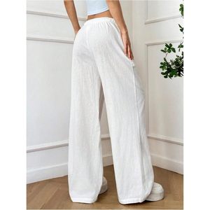 FOXA Girl's Linen Wide Leg <b>Pants</b> Breathable <b>Summer</b> Casual Trousers Vacation Outfits - Product Image 2