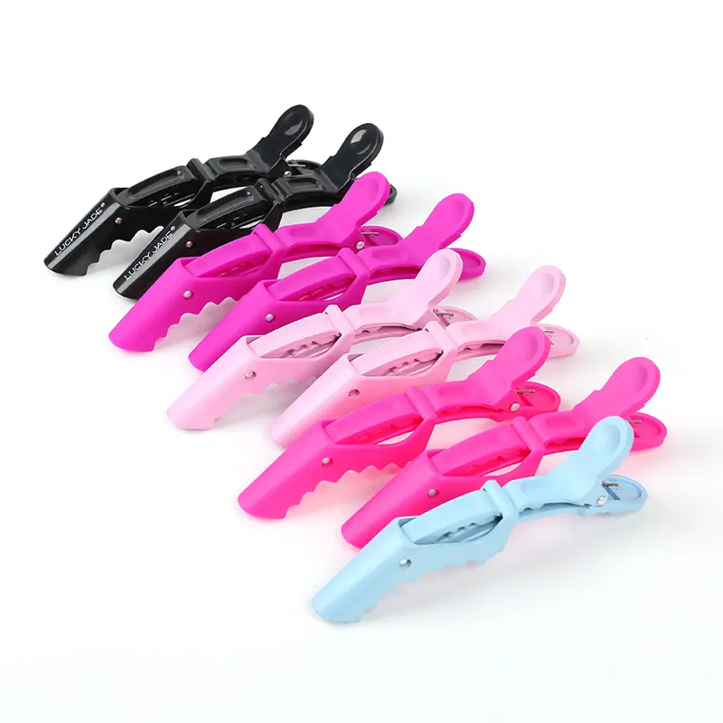 Barber Suppliers Professional Salon Hairdressing Accessories Plastic Crocodile Super Grip Alligator Hair Section Clips Black