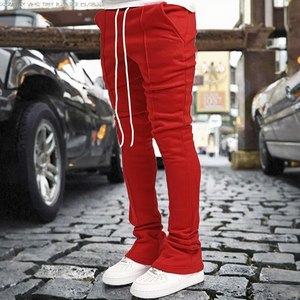 Pantalones ajustados Cargo para correr para hombre, ropa deportiva para gimnasio, detalle reflectante bordado, 100% de algodón, transpirable, cintura elástica rápida - Product Image 2