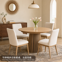 Table à manger en bois massif de style scandinave, design rétractable, gain de place, table de cuisine, tableau des ventes, best-seller