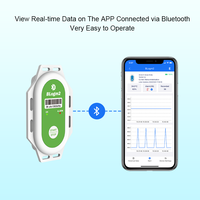 Penjualan laris headset datalogger suhu BLE nirkabel laporan PDF otomatis telepon seluler monitor waktu nyata untuk transportasi makanan