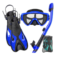 Aloma Ensemble de matériel de plongée pour adultes Lentilles en verre Équipement de plongée en apnée et de plongée avec palmes de natation et sac Logo personnalisable