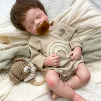 Poupées Reborn LouLou en Silicone Corps Entier de 20 Pouces aux Yeux Fermés, Versions Garçon/Fille Disponibles, Cheveux Implantés à la Main, Jouets Poupées
