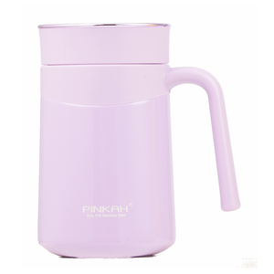 PINKAH-<span class=keywords><strong>taza</strong></span> de té de acero inoxidable 304 de doble pared, aislamiento al vacío, a prueba de fugas, reutilizable, con mango, 380ml, 12oz - Product Image 3