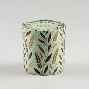 Custom Printed Cosmetic Paper Tube Round Packaging Luxury Cardboard Cylinder <b>Box</b> for Powder Puff Skincare - Product Image 3