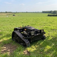 Robot Pemotong Rumput Remote Control Zero Turn Crawler 15HP bensin untuk Kebun Rumah Pertanian Industri Penyiangan