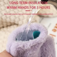 Adorable Bouillotte à Remplir d'Eau à Motif de Dessin Animé |   Housse en flanelle amovible à motif personnalisé |   Portable pour réchauffer le corps et les mains