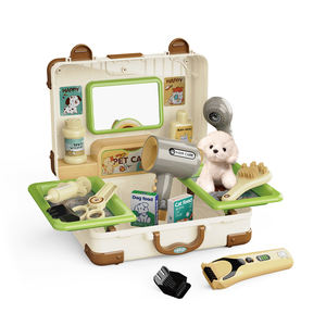 Okul öncesi erken eğitici oyuncaklar köpek peluş Pet oyuncaklar ve aksesuarları bavul saklama kutusu ile set ithalatı çin oynamak için taklit - Product Image 1