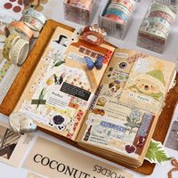 Ruban Washi Thème Sucré Coloré, Kit de Rubans Décoratifs Multi-Motifs pour Scrapbooking, Décoration de Journaux, Fabrication de Cartes, Bricolage