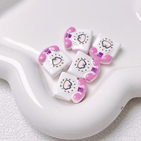 Perles décoratives en acrylique, imprimées double face, motif dessin animé, forme téléphone, trou droit, pour DIY, chaînes de téléphone portable et bijoux