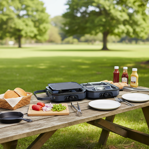 <span class=keywords><strong>Mini</strong></span> <span class=keywords><strong>four</strong></span> à <span class=keywords><strong>gaz</strong></span> portable pour le <span class=keywords><strong>camping</strong></span> en plein air, cuisson de steak de bœuf, cuisinière à <span class=keywords><strong>gaz</strong></span> à deux brûleurs avec sac, cuisine pliable - Product Image 2