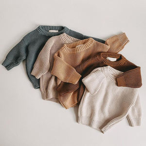 Austin & Bella Baby Otoño e Invierno Suéter <span class=keywords><strong>de</strong></span> punto para niños, Top suelto <span class=keywords><strong>de</strong></span> manga larga para niñas y niños, Suéter para bebés - Product Image 2