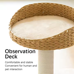 Moderne Katzen möbel Turm gewebte Katzen haus Eigentums wohnung mit Kletter kratzer Post Rattan Kratz baum - Product Image 4