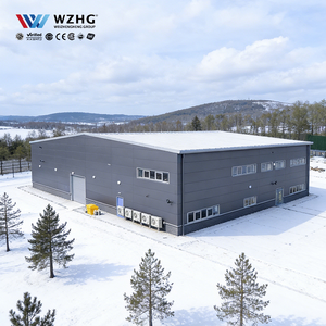 Bâtiment préfabriqué en acier à assemblage rapide, structure solide en poutre H, surface galvanisée, durée de vie de 50 ans, certifié SGS, garage industriel - Product Image 1