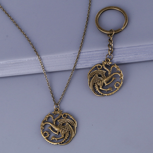 Collier Pendentif Dragon <span class=keywords><strong>Targaryen</strong></span> de la Saga Glace et Feu, en Alliage de Zinc, Design Animal, Style Vintage, Bijou de Film pour Hommes et Femmes - Product Image 4