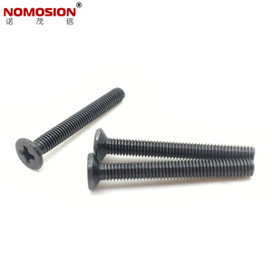 NOMOSION <b>Flat</b> Head <b>Screw</b> KM3*25 Metric Black Zinc Plated Carbon Steel Standard Thread For Electronics - Product Image 3