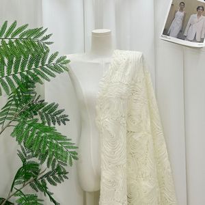Dentelle française de haute qualité, ruban 3D en spirale, tissu brodé en maille, dentelle cordonnée 3D en gros pour robe de mariée - Product Image 3