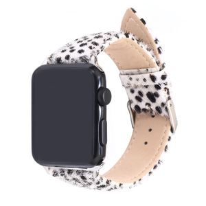 สายนาฬิกาหนังไนเม่สำหรับแอปเปิ้ลวอทช์ลายเสือดาวสไตล์ผู้หญิง - Product Image 5