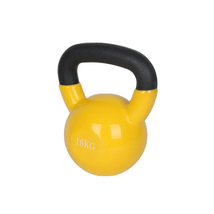 Equipamento de ginástica com bom preço, 16kg colorido kettlebell