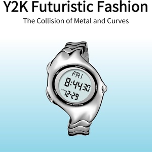 Reloj Deportivo Analógico y Digital Único para Hombre, Caja de Aleación, Correa de Acero Inoxidable de 18 mm, Resistente al Agua 30 m, Función de Alarma - Product Image 2