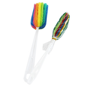 Colorful Long Handled Sponge Cup <b>Brush</b> <b>For</b> Household <b>Cleaning</b> With Seven Color Scouring Pad - Product Image 4