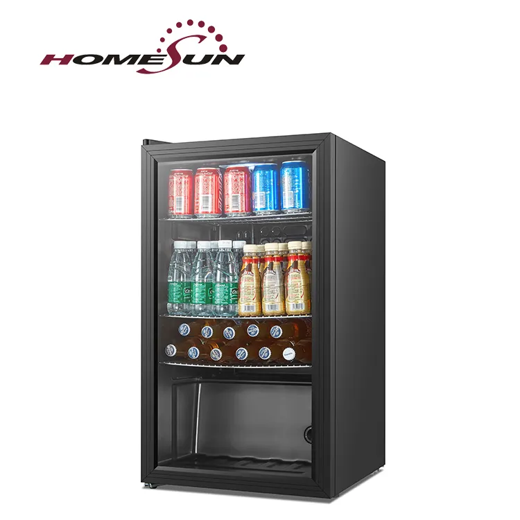 BG-93 DOE одобрение Новый энергокласс маленькая стеклянная дверь холодильник морозильник
