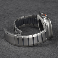 Bracelet de montre en acier inoxydable et caoutchouc pour Apple Watch toutes séries