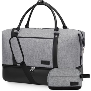 Free Sample <b>Women</b> Tote Luggage Foldable Travel <b>Bags</b> <b>Women</b> Canvas Travelling Grey Overnight Clothing <b>Weekender</b> Duffle Storage <b>Bag</b> - Product Image 6