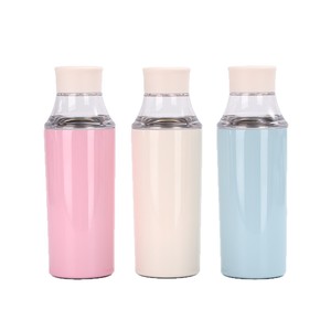ขวดน้ำสแตนเลส 450 มล. ผนังสองชั้น 18/8 ป้องกันการรั่วซึม พร้อมไส้กรอง สำหรับเล่นกีฬา เดินทาง ใช้เป็นกระติกน้ำร้อน ชา แก้วน้ำ  รับสกรีนโลโก้ - Product Image 1