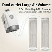 Pompe à oxygène portable super silencieuse à double sortie, régulateur à structure stable et économe en énergie pour aquarium, accessoires pour aquariums