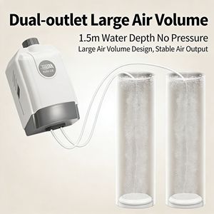 Toptan Modern Süper Sessiz Taşınabilir Akvaryum Oksijen Pompası Çift Delikli Regülatör Balık Tankı Aksesuarları Yatak Odası ve Veranda Kullanımı - Product Image 2