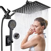 Pommeau de Douche Moderne en Acier Inoxydable Poli Haute Pression à Poignée Unique, Jet Pluie, pour Usage Hôtelier et Accessoires de Salle de Bain