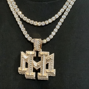 Colgante hiphop con letra personalizada de fábrica, diamante moissanita VVS, pasa el test de diamantes, chapado en oro, plata de ley 925, certificado GRA - Product Image 2