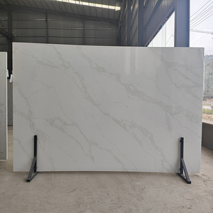Proveedor de Fábrica, Losas de Piedra de Cuarzo Blanco Calacatta con Cero/Baja Cantidad de Sílice, Losa Grande para Villa Moderna con Diseño de Modelo 3D - Product Image 4